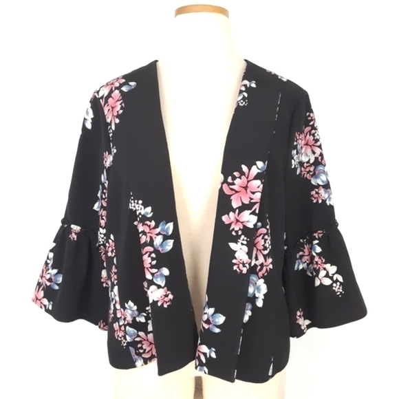 Lane Bryant Floral Jacket In Black Size 22/24 (3X) - Picture 2 of 9